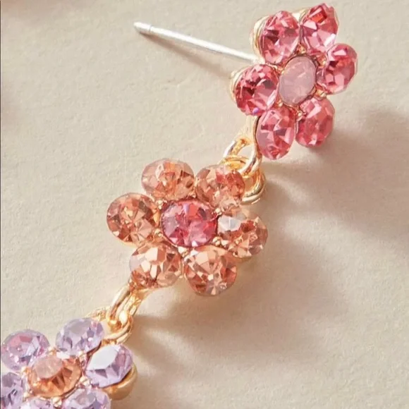 Betsey Johnson Cubic Zirconia Flower Earrings - Picture 4 of 8